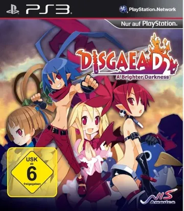 Disgaea D2 - A Brighter Darkness (USA) (v1.40) (Disc) (Update) box cover front